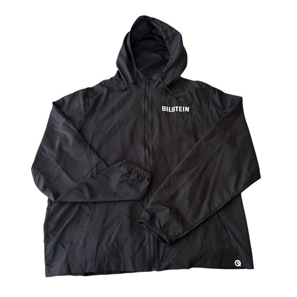 Quikflip Bilstein Mens Jacket 2XL Full Zip Black Windbreaker Hooded Rain Hiking - Picture 2 of 13